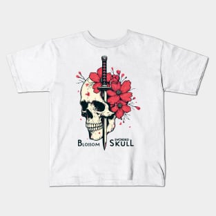 Sworded Blossom Skull Kids T-Shirt